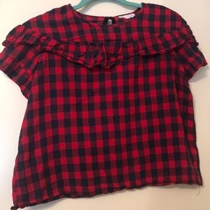 Girls buffalo check top
